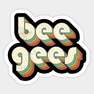 Vintage Bee  Rainbow Letters Distressed Style Sticker